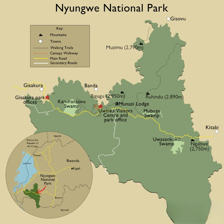 Nyungwe Forest National Park Map